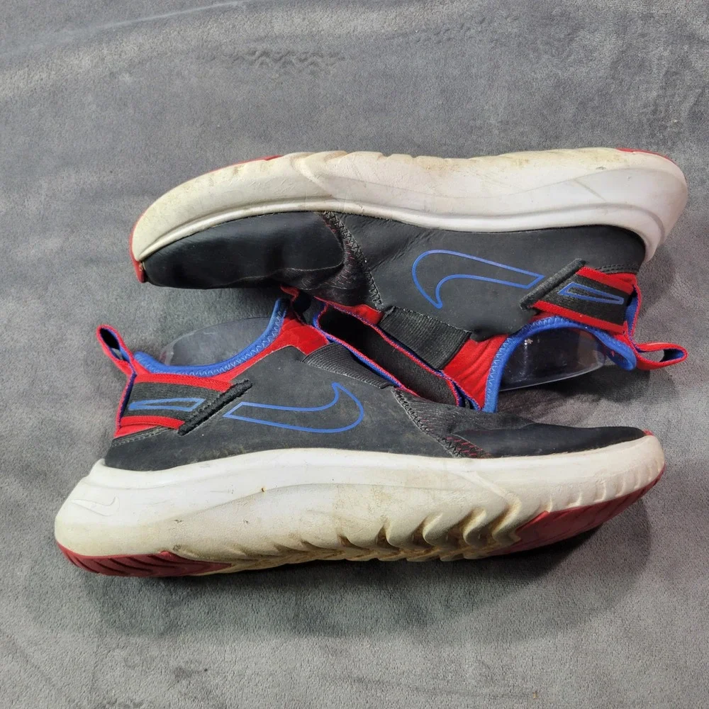 Nike Flex Plus Shoes Black Red Blue Slip On Youth Size 7Y CW7415 001